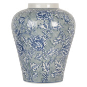 Vaza flori ceramica alba albastra Ø 21x26 cm