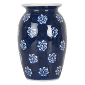 Vaza flori ceramica alba albastra Ø 10x15 cm