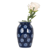 Vaza flori ceramica alba albastra Ø 10x15 cm