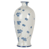 Vaza flori ceramica alba albastra 21x42 cm