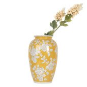 Vaza flori ceramica alba galbena Ø 17x27 cm