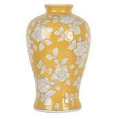 Vaza flori ceramica alba galbena Ø 19x32 cm