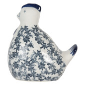 Figurina Gaina ceramica alba albastra 18x12x21 cm
