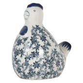 Figurina Gaina ceramica alba albastra 18x12x21 cm