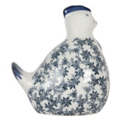 Figurina Gaina ceramica alba albastra 18x12x21 cm