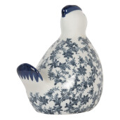 Figurina Gaina ceramica alba albastra 18x12x21 cm