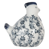 Figurina Gaina ceramica alba albastra 14x12x16 cm