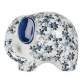 Figurina Elefant ceramica alba albastra 20x14x15 cm