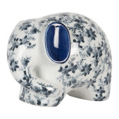 Figurina Elefant ceramica alba albastra 20x14x15 cm