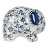 Figurina Elefant ceramica alba albastra 20x14x15 cm