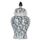 Vaza flori ceramica alba albastra 22x40 cm