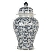 Vaza flori ceramica alba albastra 22x40 cm