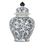 Vaza flori ceramica albastra alba Ø 14x21 cm