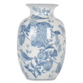 Vaza flori ceramica alba albastra Ø 14x23 cm