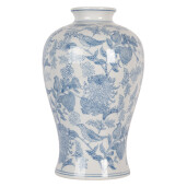 Vaza flori ceramica alba albastra Ø 17x32 cm