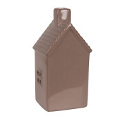 Casuta decorativa ceramica maro cu led 8x6x15 cm