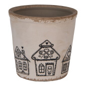 Ghiveci flori ceramica multicolora Turta Dulce 17x16 cm