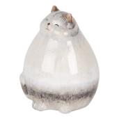 Figurina Pisicuta ceramica gri maro 14x13x18 cm
