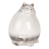 Figurina Pisicuta ceramica gri maro 14x13x18 cm
