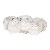Figurina Pisicute ceramica gri 27x16x10 cm