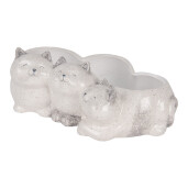 Figurina Pisicute ceramica gri 27x16x10 cm