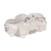 Figurina Pisicute ceramica gri 27x16x10 cm