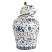 Vaza ceramica alba albastra 12x21 cm