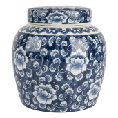 Vaza ceramica alba albastra 13x13 cm