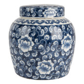 Vaza ceramica alba albastra 13x13 cm