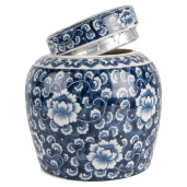 Vaza ceramica alba albastra 13x13 cm