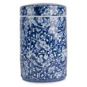 Vaza ceramica alba albastra 9x14 cm