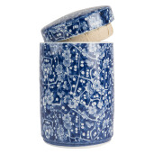 Vaza ceramica alba albastra 9x14 cm