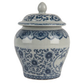 Vaza flori ceramica albastra gri 9x13 cm