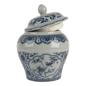 Vaza flori ceramica albastra gri 9x13 cm