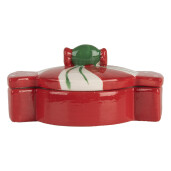 Borcan decorativ ceramica multicolora Bomboana 14x10x8 cm