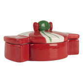 Borcan decorativ ceramica multicolora Bomboana 14x10x8 cm