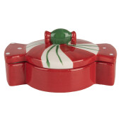 Borcan decorativ ceramica multicolora Bomboana 14x10x8 cm