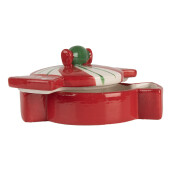 Borcan decorativ ceramica multicolora Bomboana 14x10x8 cm