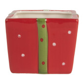 Borcan decorativ ceramica multicolora 9x9x11 cm