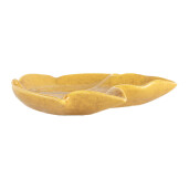 Platou ceramica galbena Frunza 14x13x2 cm