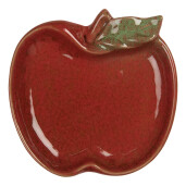 Platou ceramica verde rosie Mar 13x13x2 cm