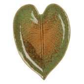 Platou ceramica maro verde Frunza 15x11x2 cm