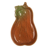 Platou ceramica portocalie verde Dovleac 17x10x2 cm