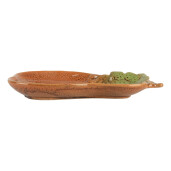 Platou ceramica portocalie verde Dovleac 17x10x2 cm