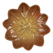 Platou ceramica portocalie galbena Floare 14x3 cm