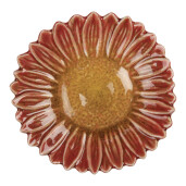 Platou ceramica rosie galbena Floare 14x3 cm