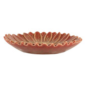 Platou ceramica rosie galbena Floare 14x3 cm