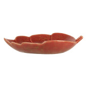 Platou ceramica rosie Frunza 16x12x3 cm