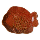 Platou ceramica portocalie Peste 16x11x3 cm