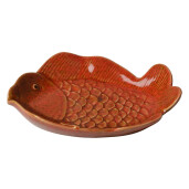Platou ceramica portocalie Peste 16x11x3 cm